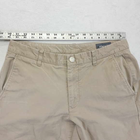 Bonobos Chino Pants Men's 32x32 Tan Flat Front Slash Pocket Cotton Casual - Picture 8 of 10